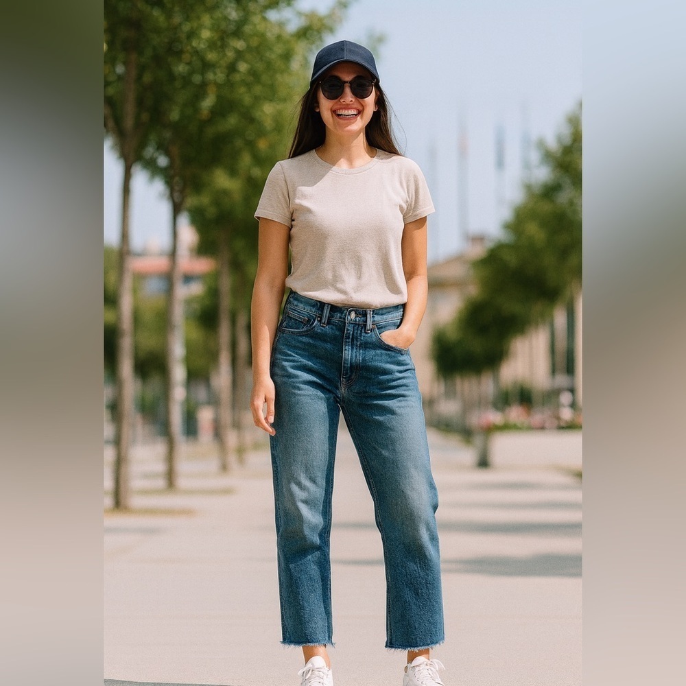 Zara Distressed Blue Boyfriend Jeans